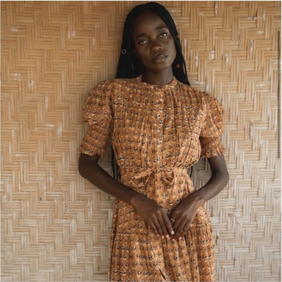 NWT Daughters of India prairie dress is autumn block print size small - Picture 8 of 14